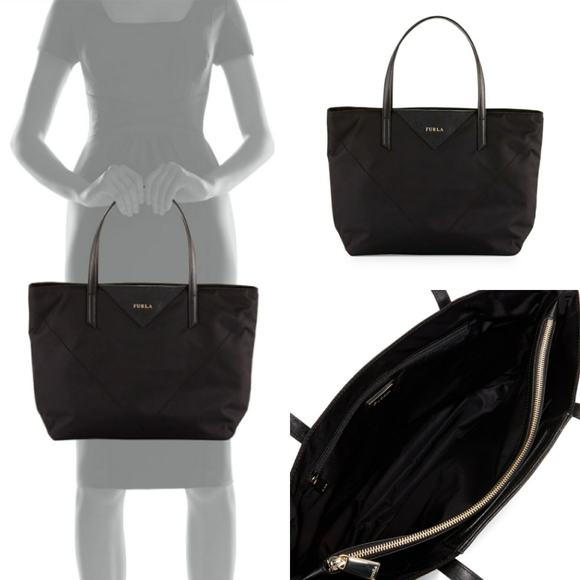 Furla Handbags - SOLD - Furla Calypso Nylon Shoulder Bag in Onyx